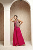 Embroidered Jackets with Crop Top and Palazzo Pants